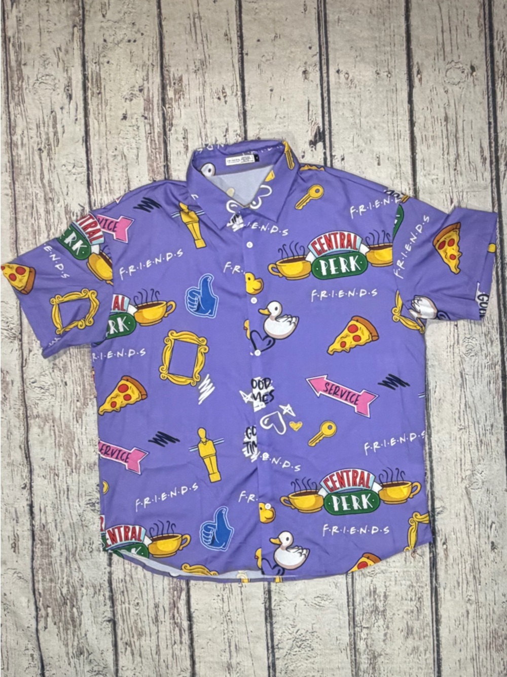 Friends TV Hollywood Button Down Short Sleeve Men's Shirt